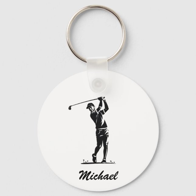 Porte-clés Nom personnalisé Golf Player Golfer Golf (Recto)