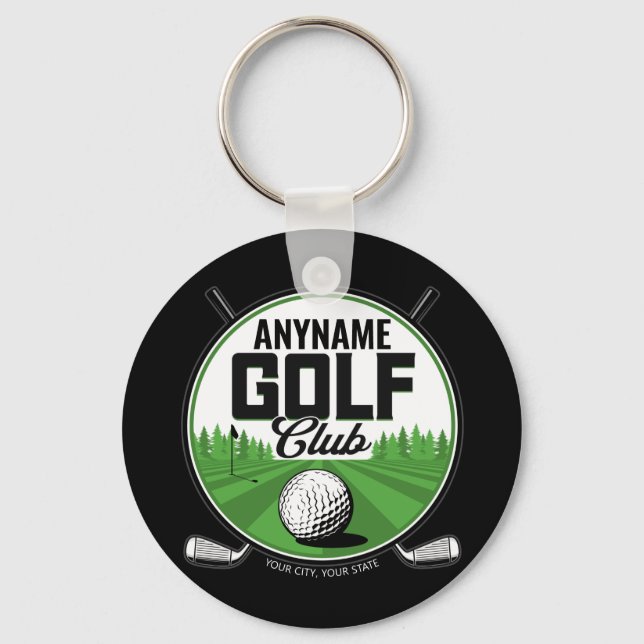Porte-clés NOM personnalisé Golfing Pro Golf Club Player (Recto)