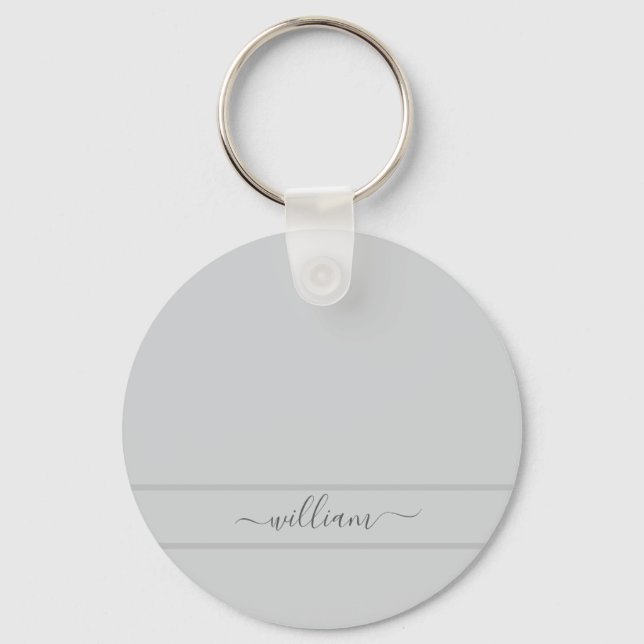 Porte-clés Nom personnalisé gris clair (Recto)