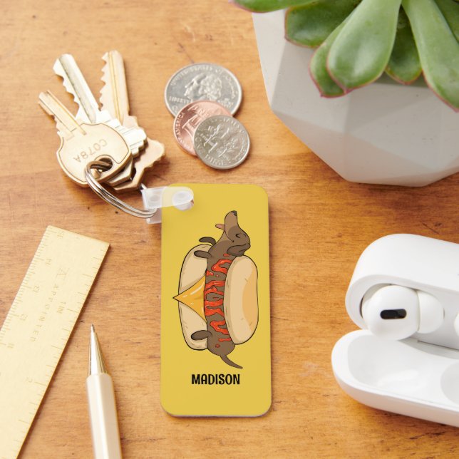 Porte-clés Nom personnalisé Hot Dog (Bureau)