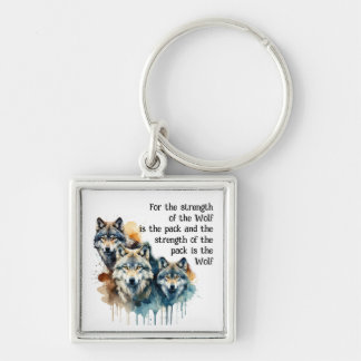 Porte-clés Nom Personnalisé Inspirational Wolf Citation Force