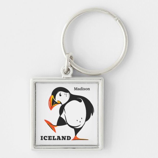 Porte-clés Nom personnalisé Islande (Devant)