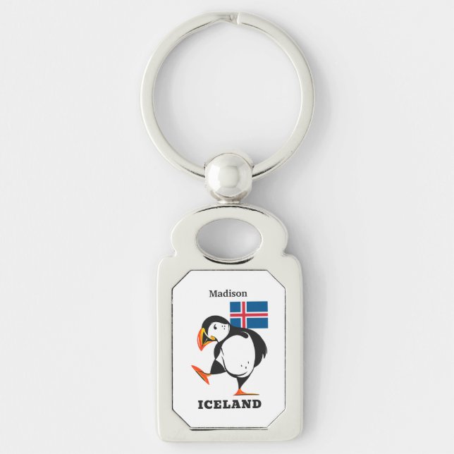 Porte-clés Nom personnalisé Islande (Devant)