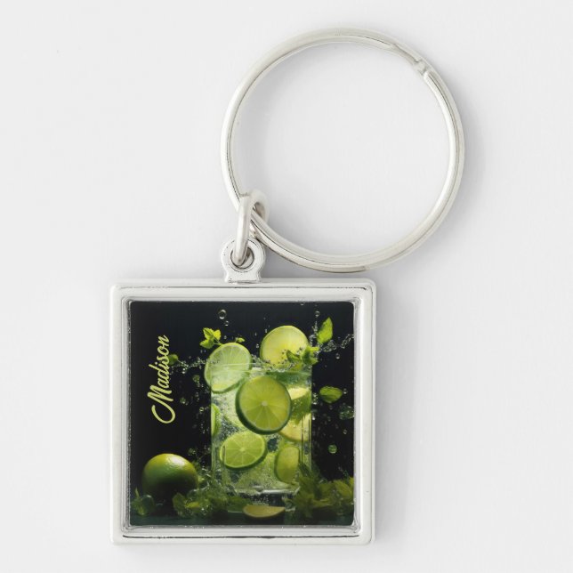 Porte-clés Nom personnalisé Mojito Cocktail (Devant)