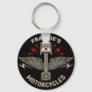Porte-clés Nom personnalisé Motorcycle Piston Wings Biker Gar
