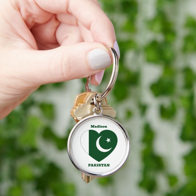 Porte-clés Nom personnalisé Pakistan (main)