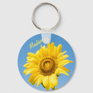 Porte-clés Nom personnalisé porte - clés de tournesol