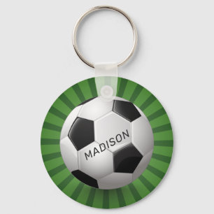 Porte-clés Nom personnalisé porte - clés du boule de soccer