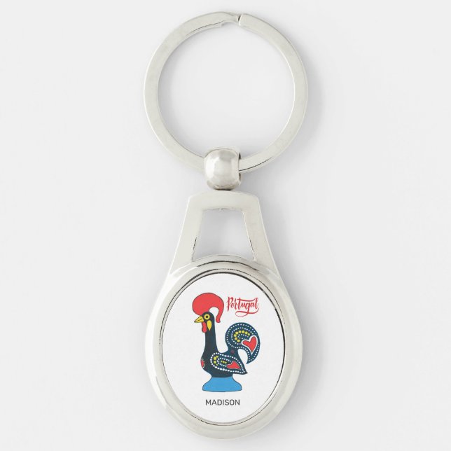 Porte-clés Nom personnalisé Portugais Rooster (Devant)