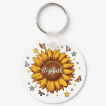 Nom personnalisé pour fille rétro cadeau tournesol