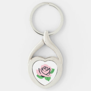 Porte-clés Nom personnalisé rose rose