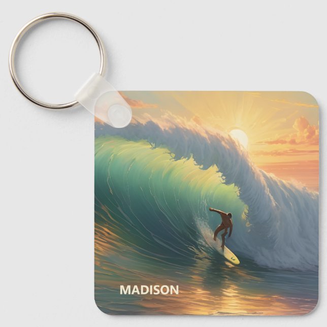 Porte-clés Nom personnalisé Surf (Recto)