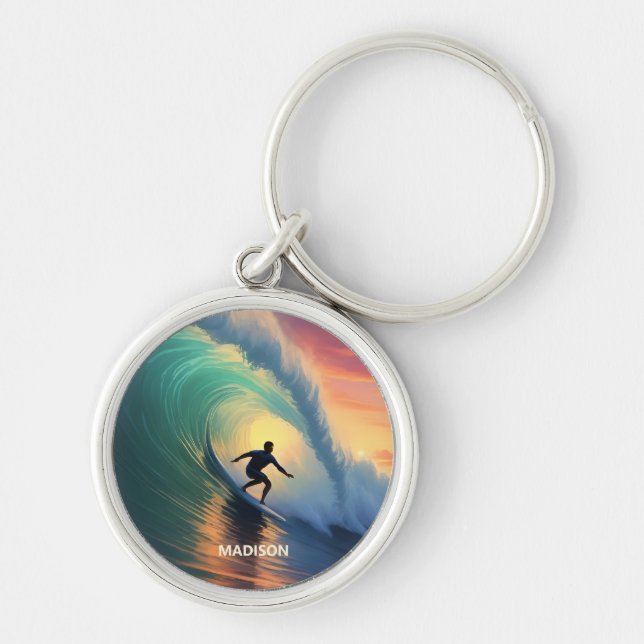 Porte-clés Nom personnalisé Surf (Devant)