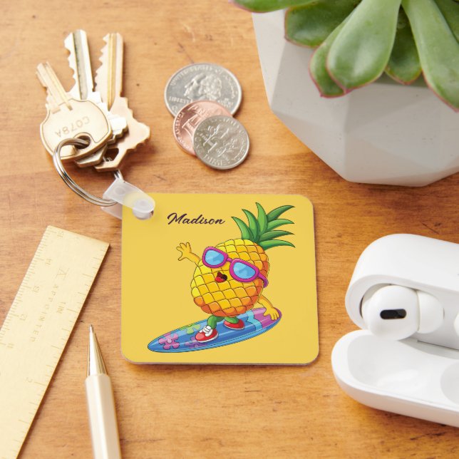 Porte-clés Nom personnalisé Surfing Pineapple (Bureau)