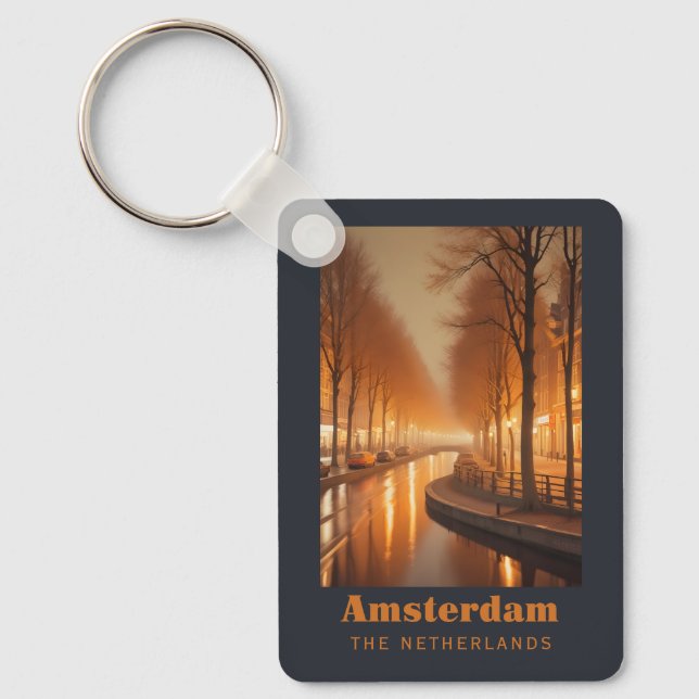 Porte-clés Nom personnalisé / Texte Amsterdam (Recto)