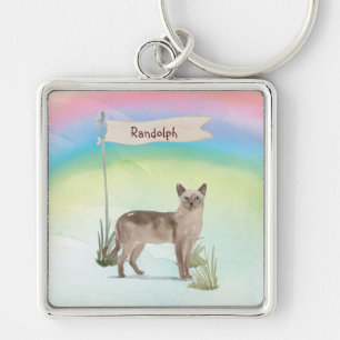 Porte-clés Nom personnalisé Tonkinese chat animal