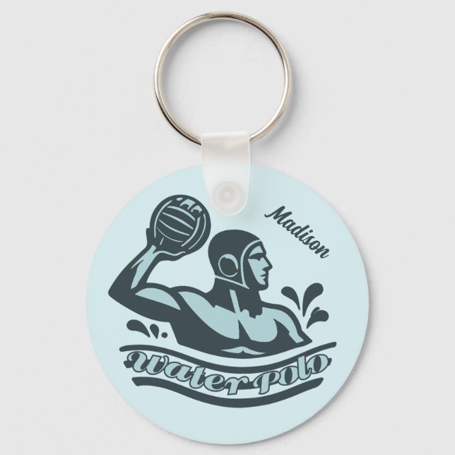 Porte-clés Nom personnalisé Water Polo (Recto)