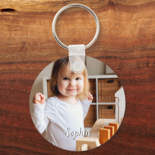 Porte-clés Nom photo et script de votre enfant