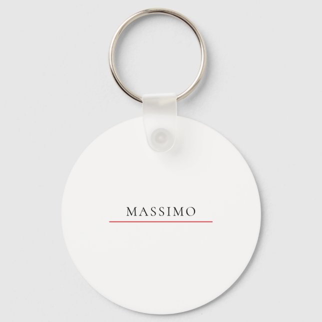 Porte-clés Nom propre Décoratif Chic Simple Uni Noir Blanc (Recto)