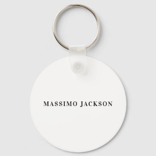Porte-clés Nom propre Décoratif Minimaliste Simple Noir Blanc