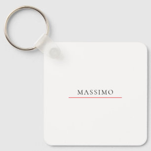 Porte-clés Nom propre décoration chic simple uni noir blanc