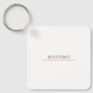 Porte-clés Nom propre décoration chic simple uni noir blanc