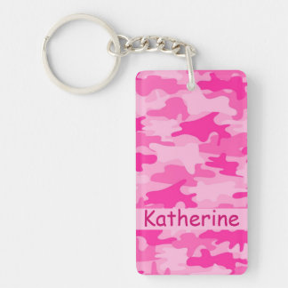 Porte-clés Nom rose de camouflage de Camo personnalisé