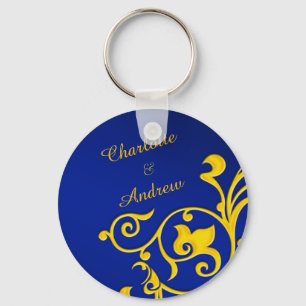 Porte-clés Nom Royal Blue and Gold Couples