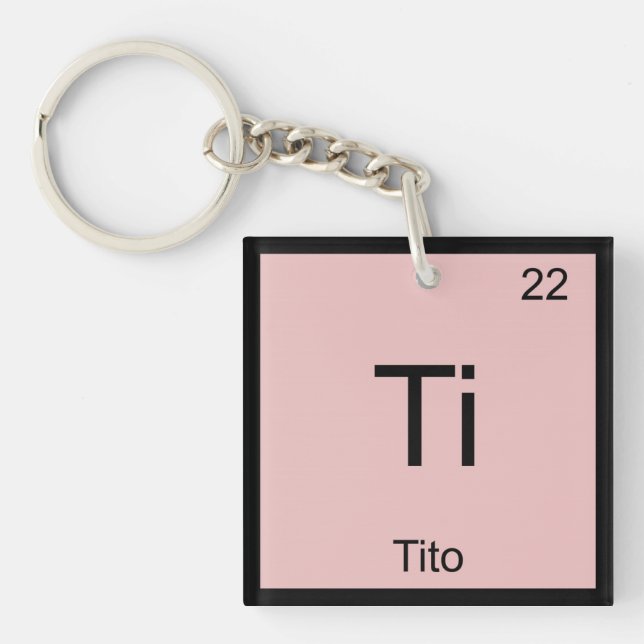 Porte-clés Nom Tito Chimie Élément Table périodique (Devant)