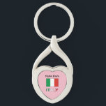 Porte-clés Nom tricolore moderne ici Bandiera italienne<br><div class="desc">Emportez un morceau de l'Italie partout où vous allez. Ce porte-clés Bandiera italien tricolore moderne avec nom combine un design élégant et contemporain avec les couleurs emblématiques vert, blanc et rouge du drapeau italien. Personnalisez-le avec votre nom pour un accessoire élégant et unique parfait pour les clés, les sacs à...</div>