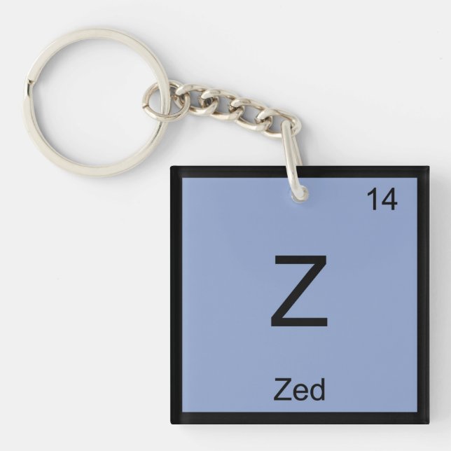 Porte-clés Nom Zed Chimie Élément Tableau Périodique (Devant)