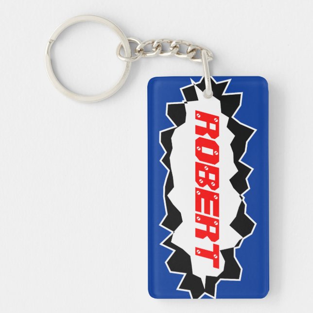 Porte-clés nominatif avec design de trou déchiré c (Devant)