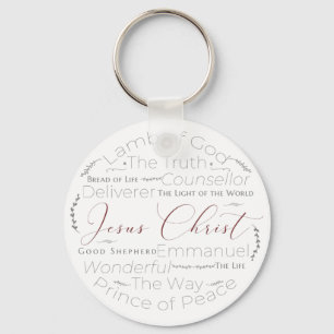 Porte-clés Noms du Porte - clé de typographie de Jésus Scri