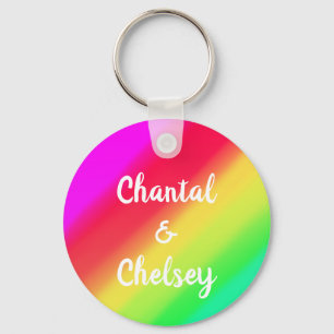 Porte-clés Noms personnalisés de dégradé de couleur Ombre Arc