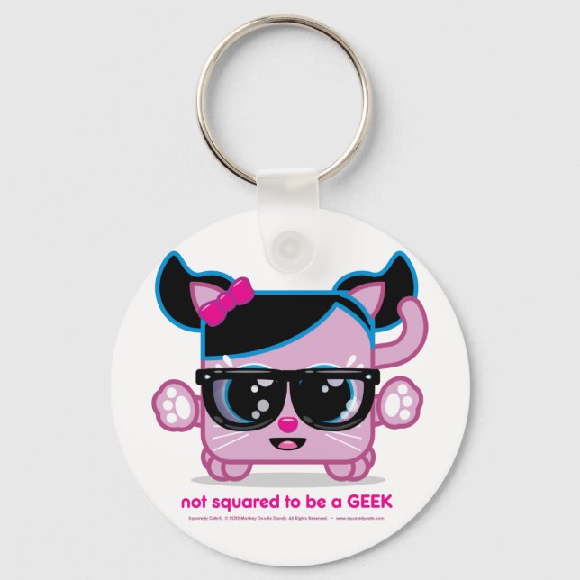 Porte-clés Non carré pour être un GEEK (Recto)