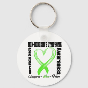 Porte-clés Non Hodgkins Lymphoma Brushed Heart Ribbon