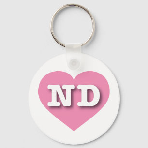 Porte-clés North Dakota Pink Heart - J'aime ND