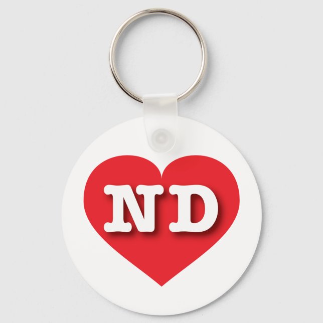 Porte-clés North Dakota Red Heart - J'aime ND (Recto)