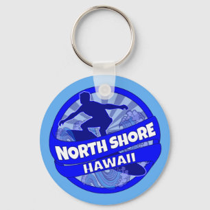 Porte-clés North Shore Hawaii bleu surfer logo porte - clé