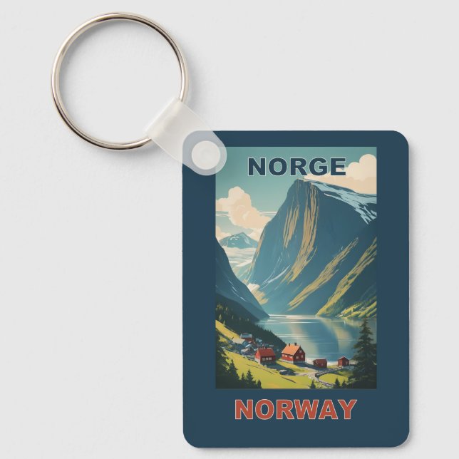 Porte-clés Norvège de texte personnalisé (Recto)