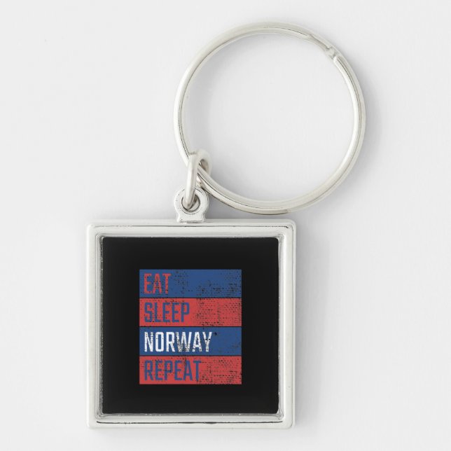 Porte-clés Norvège - Manger Dormir Norvège Répéter  (Devant)