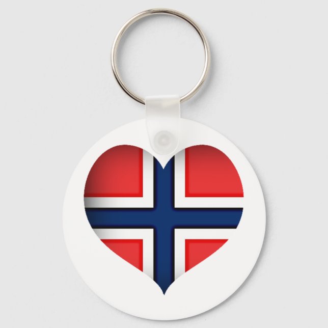 Porte-clés Norway Flag Heart (Recto)