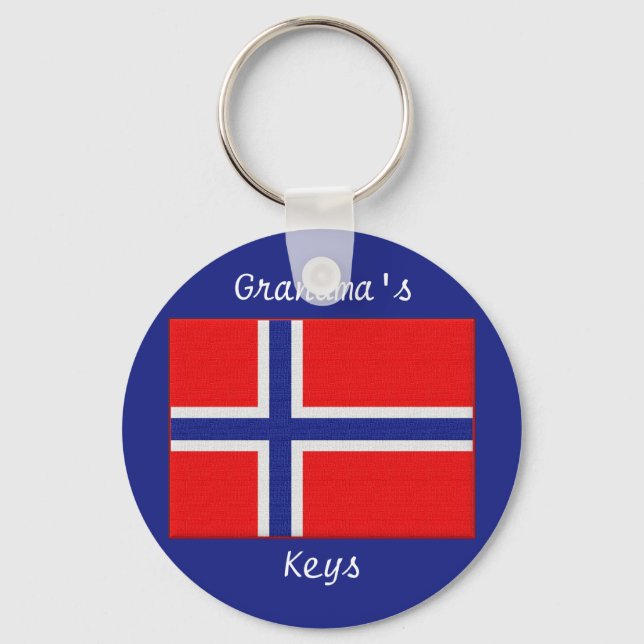 Porte-clés Norwegian Flag Customizable Grandma (Recto)