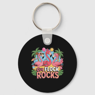 Porte-clés Nos Flock Rocks Flamant rose Vacances d'été Famill