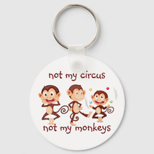 Porte-clés Not my Monkeys Not my Circus Inspirational Quote