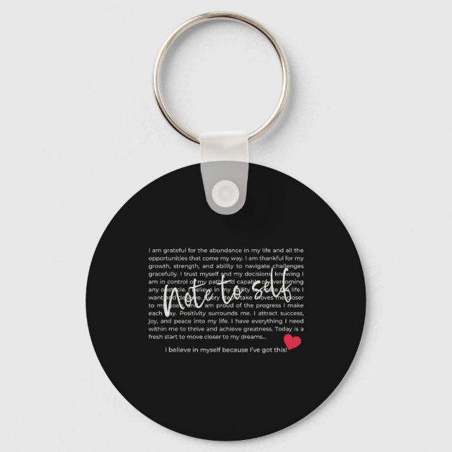 Porte-clés Note à soi-même, affirmations positives, citations (Recto)