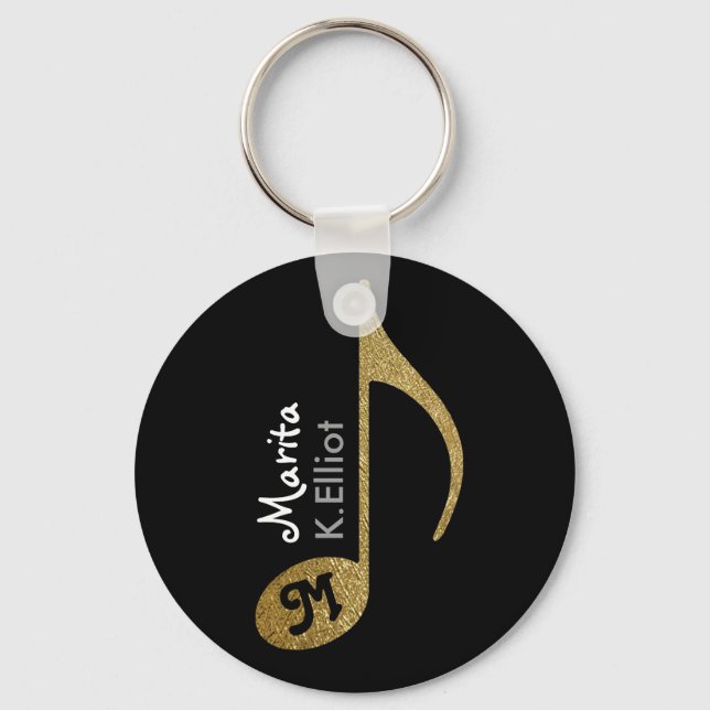 Porte-clés note musicale girly customisée (Recto)