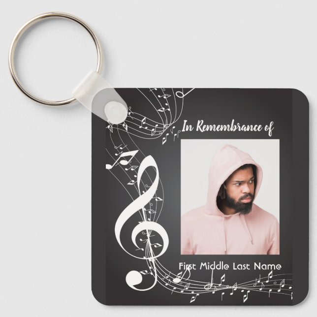 Porte-clés Notes de musique pour souvenir chrétien (Recto)