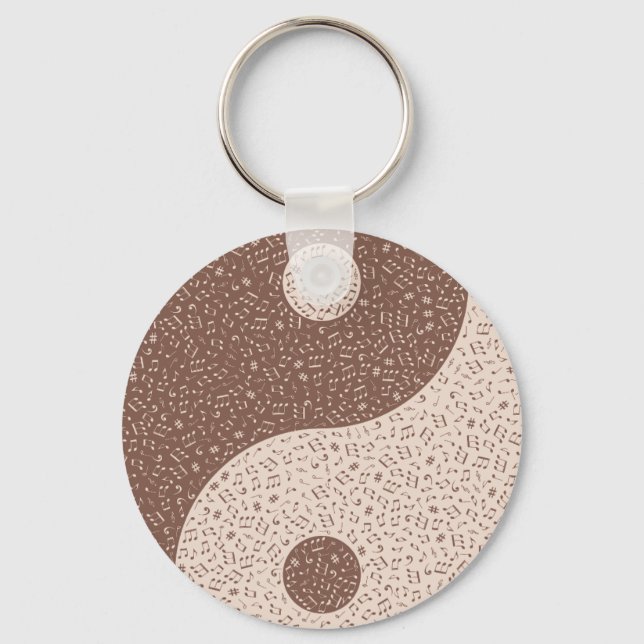 Porte-clés Notes de musique Yin Yang  (Recto)