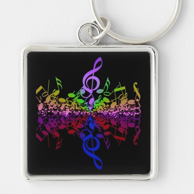 Porte-clés Notes musicales Arc-en-ciel rien que Treble Porte  (Devant)